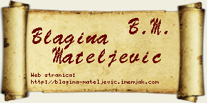 Blagina Mateljević vizit kartica